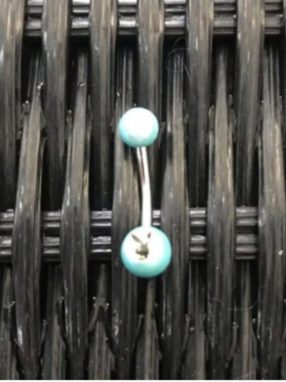playboy baby blue belly button navel ring jewelry